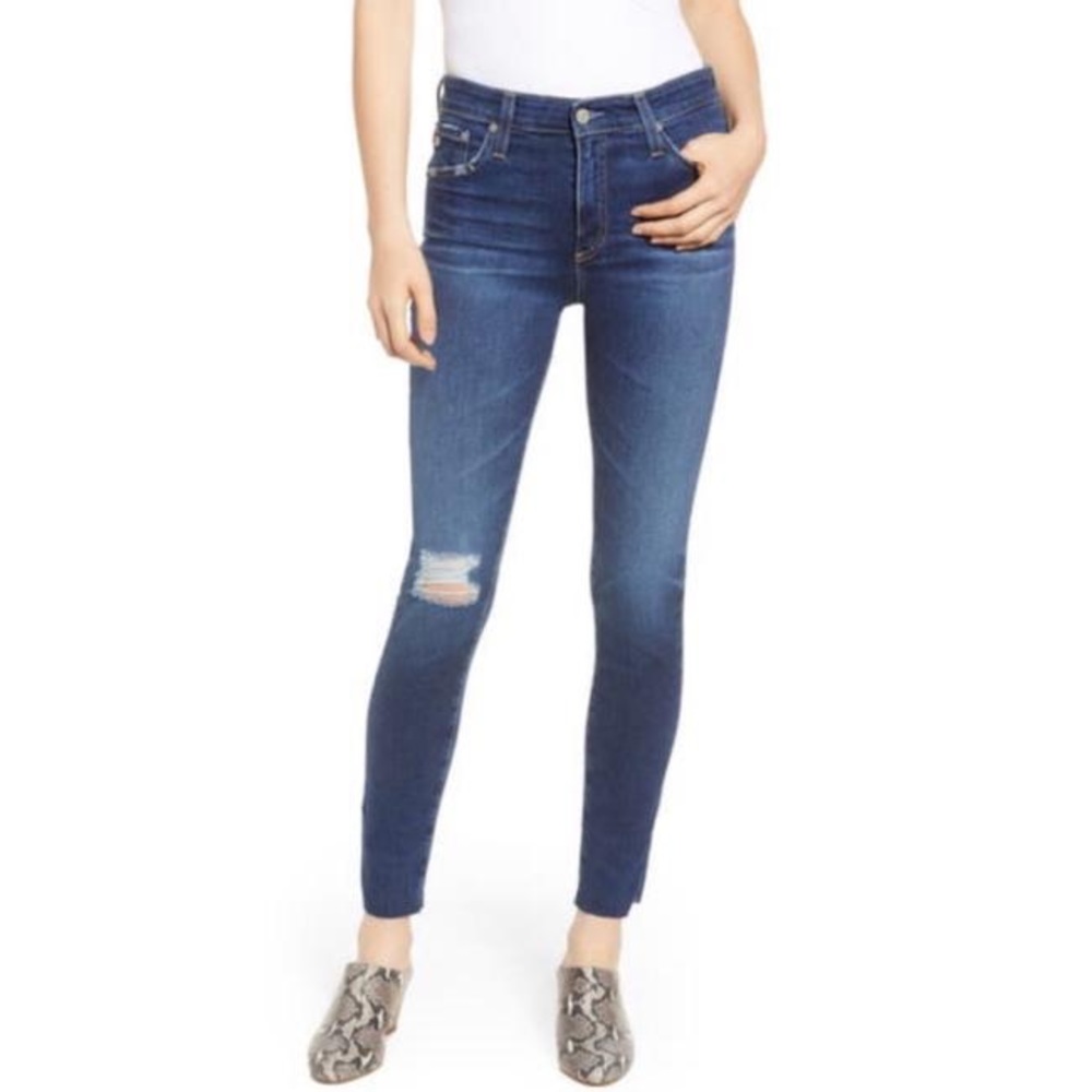 AG The Farrah Skinny High Rise Jeans 12 Years Rip 25 Regular